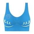 thumbnail image 4 of AINIYS Lift and Support Push-Up Bra Seamless Soft Cup Bra Secure Fit Bra for Women Cleavage Bra Breathable Everyday Bras No Underwire T-Shirt Bra Wide Straps Sports Yoga Bra Bralette Wireless Blue S, 4 of 8