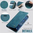 thumbnail image 4 of CaseMe Calf Leather Lining Microfibre Wallet Case For iPhone 18 Pro Max 6.9-inch with RFID Blocking,Magnetic Closure,Card Slots,Cash Slot,Kickstand,Shockproof Flip Folio Protective Phone Case,Blue, 4 of 13