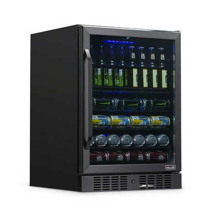 NewAir - 177-Can Built-In Beverage Cooler with Precision Temperature Controls and Adjustable Shelves - Black Stainless Steel