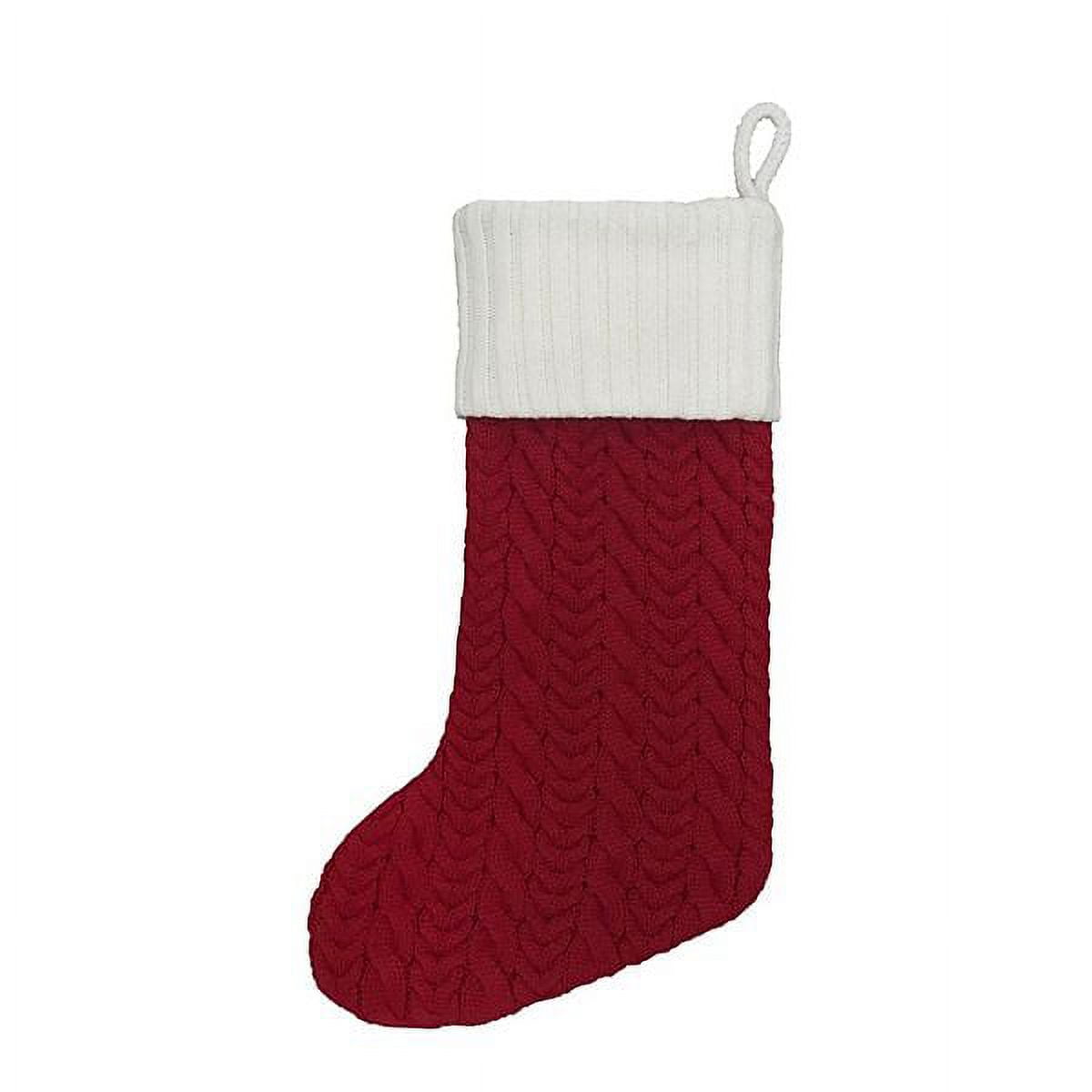 St. Nicholas Square Monogram Christmas Stocking, D