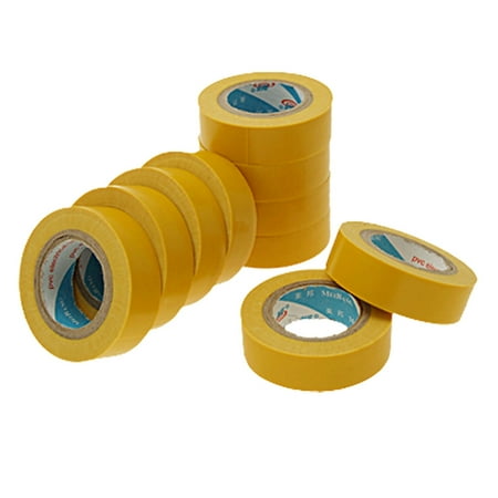 Installation Type - Unique Bargains 10 Rolls x Yellow PVC Plastic Tape 10 Pcs for Electrical Installation