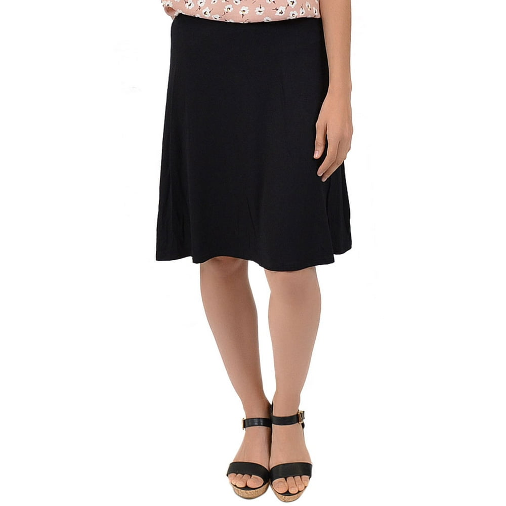 Stretch Is Comfort - Knee Length A-Line Flowy Skirt | Comfortable ...