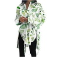 thumbnail image 1 of ICHUANYI Clearance Women's Loose Short Front Long Back Lace-up Slim Shirt Long Sleeve V-neck Top/Shirt(Green, XXL) ICHUANYI WER2023081010411, 1 of 4