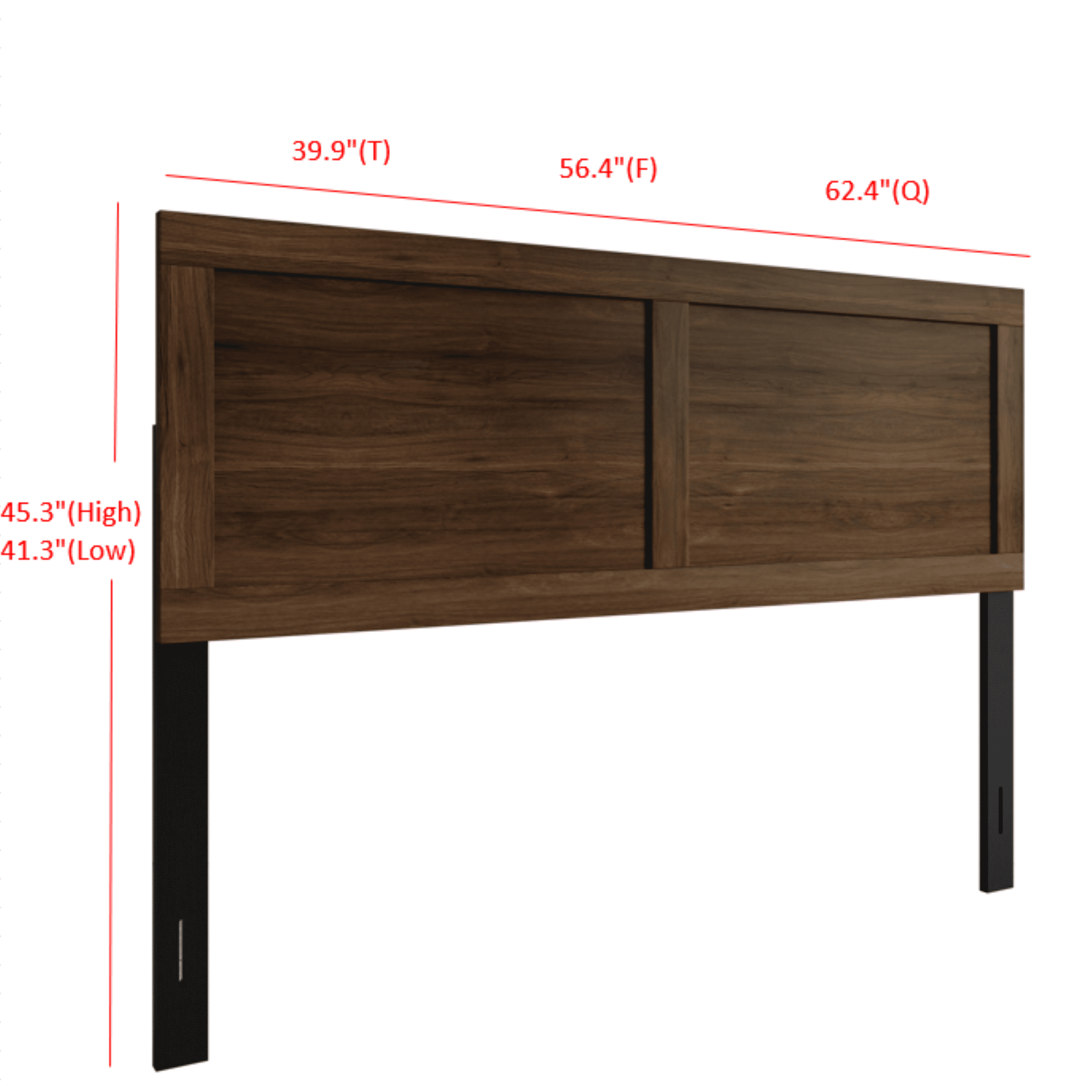 Home Design Yakima Twin Headboard with Farmhouse Design, Brown, Adjustable Height, Easy Assembly