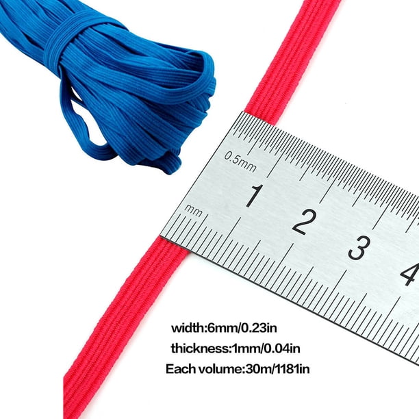 Banda elástica de 6mm 30 metros, ropa, pantalones, costura, reparación, banda elástica de poliéster de Color sólido DIY Advancent HA5092-10