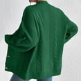 thumbnail image 2 of Arlun Women's Open Front Cardigan Sweaters 2025 Fashion Button down Cable Knit Aran Outerwear Coats Solid Color Long Sleeve Loose Fit Winter Clothing for Women Green S, 2 of 6
