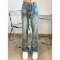 thumbnail image 2 of Pantalones vaqueros acampanados de corte acampanado para hombre, pantalones vaqueros New Rock Man, pantalones de hip hop para primavera y otoño, originales en estilo coreano, suaves, góticos, Kpop Xs, 2 of 5