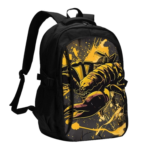 Fotbe Urban Graffiti Scorpion Illustration Mochila con Estampado y Puerto USB para Hombre y Mujer, Mochila Antirrobo, Mochila de Viaje, Mochila Escolar, Mochila Universitaria