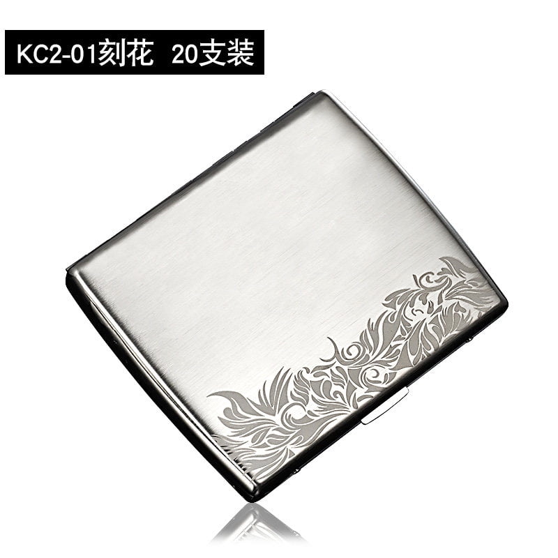 20-pack stainless steel cigarette box, portable ultra-thin flip-top cigarette holder, free engraving, customized creative birthday gift for men