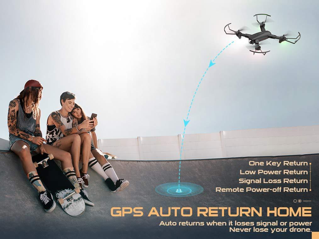 SNAPTAIN SP500 GPS FPV Drone with 2K Camera Live Video for Beginners, Foldable RC Quadcopter with GPS Return Home, Follow Me, Gesture Control, Auto Hover & 5G Wifi Transmission, Black - image 4 of 9
