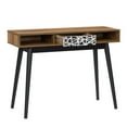 thumbnail image 4 of CorLiving Acerra Engineered Wood Entryway Table or Desk with Abstract-Pattern Drawer and Cubbies and Rubberwood Legs, 4 of 7