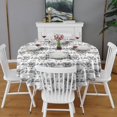 thumbnail image 2 of White Highland Cow Bathtub Flower Pattern Round Tablecloth 60"x60",Wrinkle Wipeable Table Cloth for Kitchen Dining Room Picnic Patio Party, 2 of 6