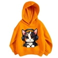 thumbnail image 2 of SGFCWSX Fleece Hoodies for Girls Fashion Print Sweatshirt Kids Thermal Sweatshirts Orange Size 5 Years, 2 of 3