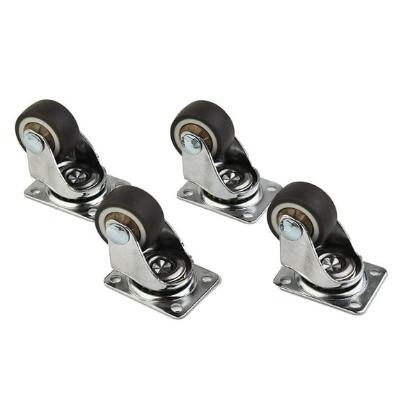 4PC Mini Small Casters Diameter 1Inch/25Mm Tpe Rubber Super Mute Wheels