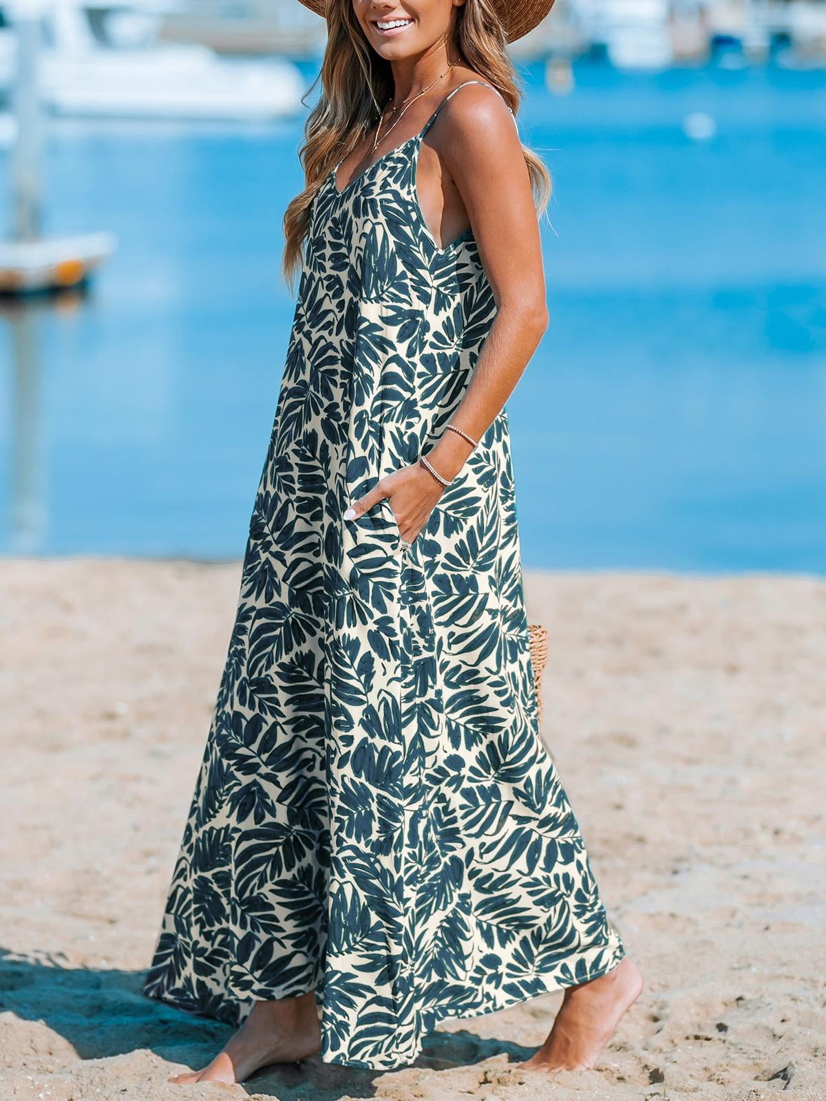 Blue Floral Fashion Sleeveless Floral Print Maxi Dress Cocktail Dress  Petite Formal Maxi Dress For Short
