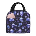 thumbnail image 1 of Easygdp Skull flower leaf purple Bolsa Térmica Premium - Tela Oxford Impermeable, Gran Capacidad, Bolsillo Frontal, Unisex para Trabajo, Escuela, Actividades al Aire Libre y Picnics, 1 of 8