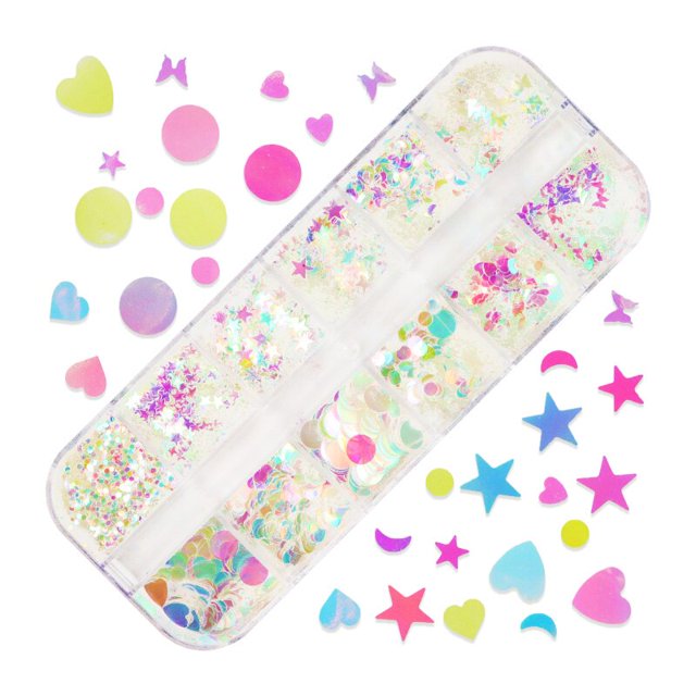 Lentejuelas iridiscentes para decoración de uñas, purpurina holográfica AB, sirena Irregular, escamas de manicura, suministros para profesionales