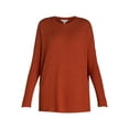 thumbnail image 3 of Time and Tru Women's Ribbed Tunic Top, Sizes S-XXXL, 3 of 3