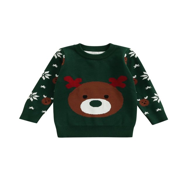 Pull Décontracté de Noël pour Enfant Col Pull Tricoté