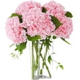 thumbnail image 1 of Xiao Hua 3 hortensias artificiales de 53 cm, grandes, naturales y realistas, con tacto real (rosa), 1 of 4