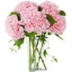 thumbnail image 1 of XmhyTop piezas de flores de hortensia artificiales de 21 pulgadas, grandes, naturales y realistas, con tacto real (rosa), 1 of 5