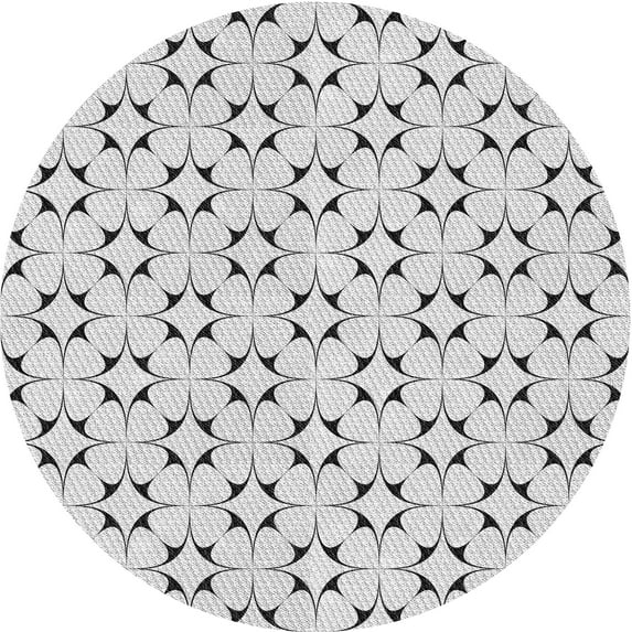 Ahgly Company Indoor Round Patterned Platinum Gray Area Rugs, 6' Round