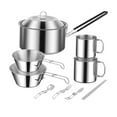 thumbnail image 2 of Almencla Cooking Pot Set Foldable Camping Portable Handle for Picnic Travel Backpacking 10pcs, 2 of 8