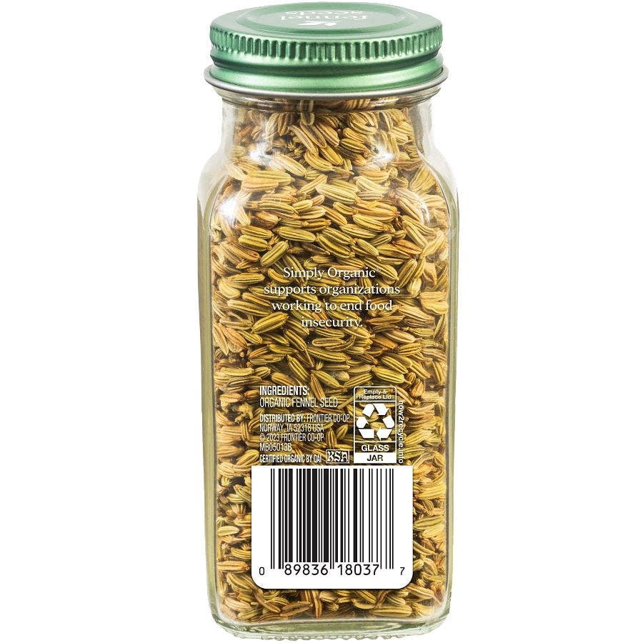 Simply Organic Fennel Seeds 1.90 oz Pack of 4
