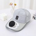 thumbnail image 4 of Grey Solar Charging Fan Hat Breathable Mesh Sun Protection Usb Rechargeable 1000Mah Battery 5.9X4.7 Inch Adjustable 360 Rotation Removable Fan For Outdoor Use, 4 of 5