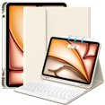 thumbnail image 1 of Funda con teclado JKSML para iPad Air de 11 pulgadas, M3/M2, 10,9 pulgadas, color crema, 1 of 8