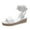 White, variant on Penkiiy Summer Ladies Shoes Slope Heel Thick Soled Straw Woven Metal Buckle Women's Sandals