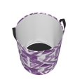 thumbnail image 4 of Circular Hamper Single Layer Laundry Basket Storage Basket Waterproof Single Layer Fabric With Handle Pe Support Strip Mediumpurple Moroccan Trellis Hand-Drawn Sketch_1 Small, 4 of 8