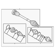 Genuine OE Audi Axle Assembly - 5Q0-501-203-A