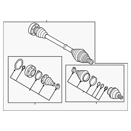 Genuine OE Audi Axle Assembly - 5Q0-501-203-A