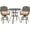 Dark Bronze/Khaki, variant on MEETWARM 3-Piece Patio Swivel Bar Set, All-Weather Cast Aluminum Outdoor High Bar Stool Bistro Set for Backyard Garden Deck w/2 Cushions Bar Chairs with Footrest and 35.4" Bar Table, 2" Umbrella Hole