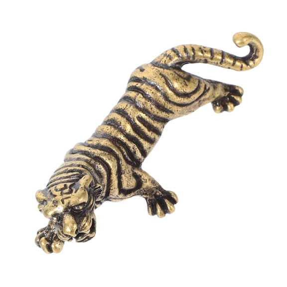 TAILTOSS Brass Tiger Statue Figurine, Decor, 1 Pack, Animal Sculpture for Home and Office