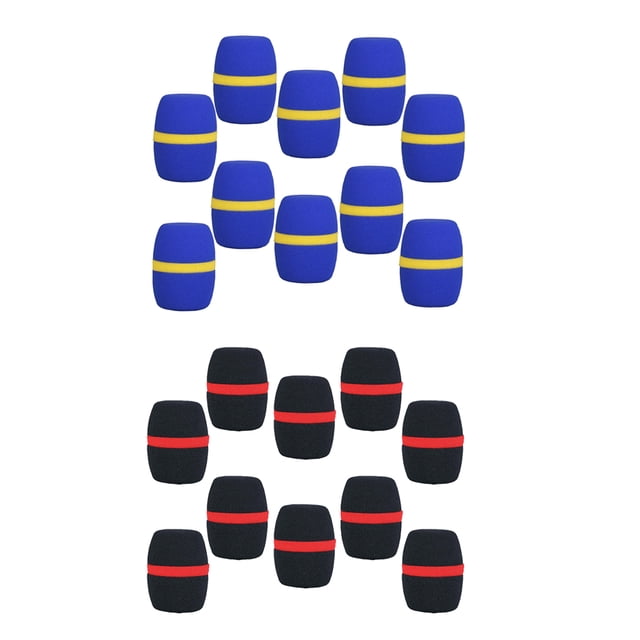 20 Piezas de Esponja para Micrófonos Protectores de Parabrisas de Micrófono Cubre Azul + Negro Sunnimix Protector de micrófono
