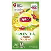 Lipton Lemon Ginseng Green Tea Bags, 20 ct