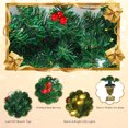 thumbnail image 2 of Topbuy Pré-Éclairé Vacances Noël 4 Pièces Ensemble Porte Couronne & Guirlande & Pack de 2 Arbres d'Entrée W / 200 Lumières LED & Baies Rouges, 2 of 10