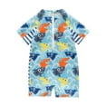 thumbnail image 4 of Toddler Swim Cover Up Boy Toddler Boy Rash Guard Swimsuit Long Sleeve Zipper One Piece Bathing Suit with Hat Infant Beach Swimwear, 4 of 7
