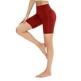 thumbnail image 5 of Women Biker Shorts High Waisted Buttery Soft Tummy Control Shorts Workout Yoga Shorts Buttery Soft Solid Stretch Cheerleader Running Dance Volleyball Short Pants for Running Cycling,S-2XL Red, 5 of 9