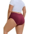 thumbnail image 4 of INNERSY High Waist Plus Size Period Underwear for Women Heavy Flow Cotton Leakproof Panties 3 Pack(3XL,Holiday Mix), 4 of 11