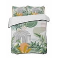 thumbnail image 2 of Quilts Twin XL Size, Tropical Summer Soft Comforter Bedding Set for Bed, Boho Palm Leaves Botanical Watercolor Lightweight Quilted Bedspread with Pillow Cover(2 Pieces) for All Season, 68x98 Inch, 2 of 6