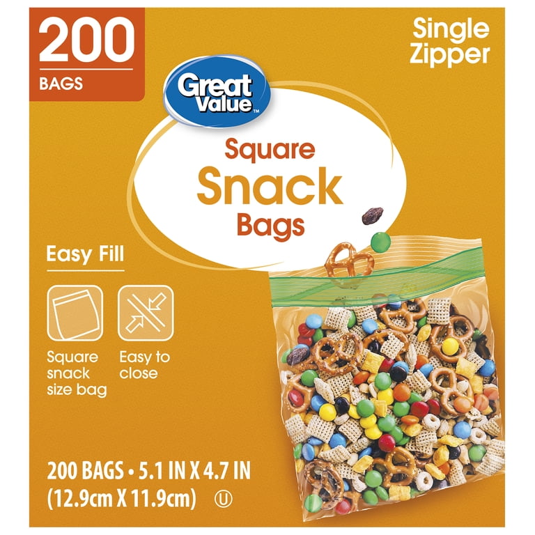 Great Value Fresh Seal Square Snack Bags, 200 Count photo 2