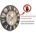 thumbnail image 2 of Large Wood Wall Clock 24 Inch Rustic Farmhouse Vintage Oversized 3D Roman Numeral Decorative Wall Clocks for Living Room Decor,Kitchen,Office,Mantel (Pink), 2 of 3