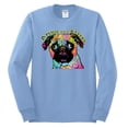 thumbnail image 2 of Pugs and Kisses Cute Dog Neon Rainbow Pug Dog Lover Mens Long Sleeve Shirt, Light Blue, 3XL, 2 of 3