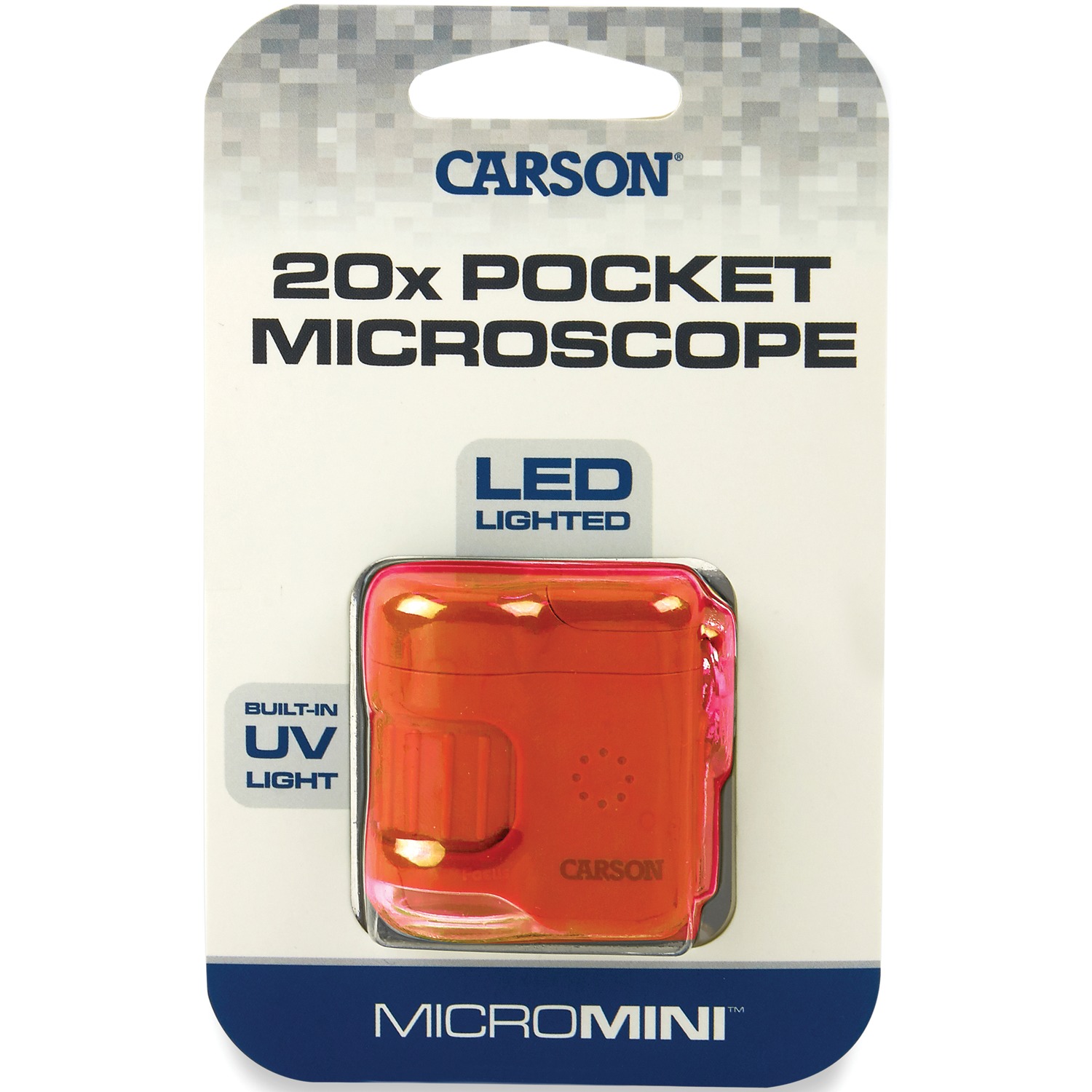 Carson MicroMini™ 20x LED Lighted Pocket Microscope with Built-In UV and LED Flashlight, Orange - image 4 of 9