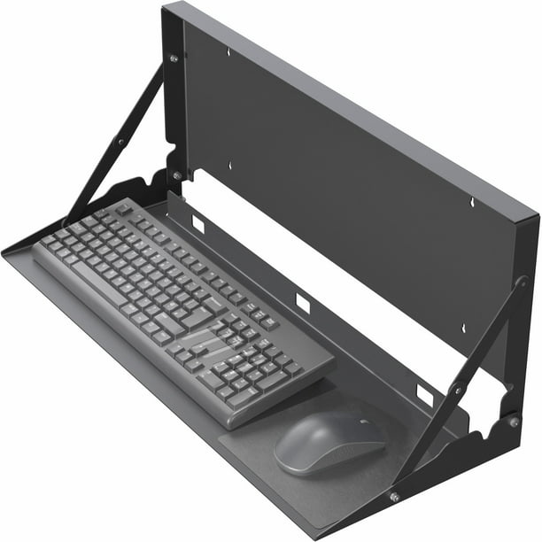 Soporte de pared para teclado VIVO, abatible, 60 x 20 cm, color negro