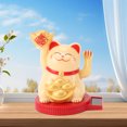thumbnail image 4 of 3 Inch Mini Fortune Cat, Solar Powered Lucky Cat with Rotating Base, Maneki Neko Beckoning Lucky Money Cat, Feng Shui Decor Home Office and Dash Board, Solar Powered Wealth Cat, 4 of 7