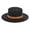 Black, variant on HNMKIU Western Cowboy Bucket Hat for Men and Women Wide Brim Straw Sun Hat with Leather Band Black,One Size